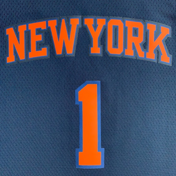 NWT Jordan Obi Toppin New York Knicks #1 Blue Statement Swingman Jersey 40 Men S - Picture 4 of 7